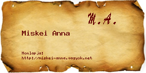 Miskei Anna névjegykártya